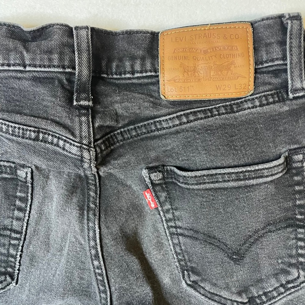 Levi's 511‎ Slim Fit Jeans Mens W29 L32 Gray Wash Denim Pants